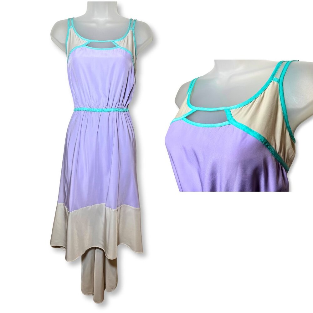 Willow & Clay High Low Dress Sleeveless Casual Summer Lavender Cream Mint